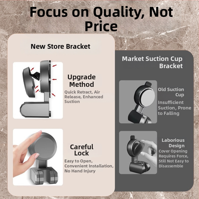 Boonen dušikinnitus mobiilse vaakumklambiga ja liimibaasiga, ABS materjal, kerge luksuslik stiil