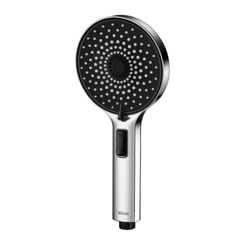 Dušo galva su galingu purškimu, vandens srautas esant slėgiui, apvali, sienai pritvirtinta, ABS plastikas