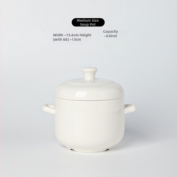 Porcelininė troškinė su dangčiu, dvigubomis rankenėlėmis, pritaikomas logotipo spausdinimas, dengta glazūra, viešbučių virtuvės keramika