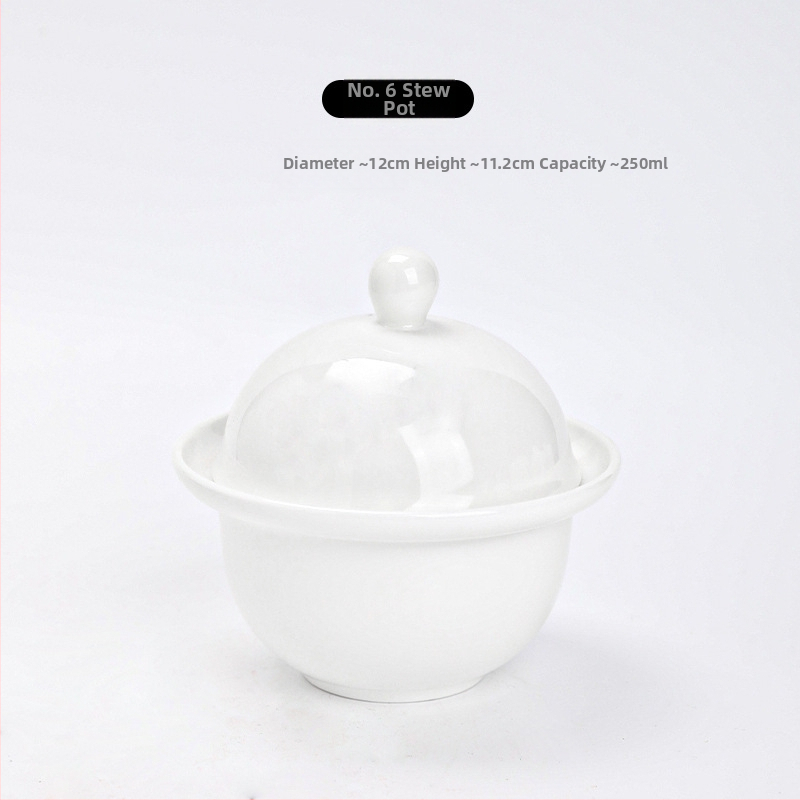 Porcelininė troškinė su dangčiu, dvigubomis rankenėlėmis, pritaikomas logotipo spausdinimas, dengta glazūra, viešbučių virtuvės keramika