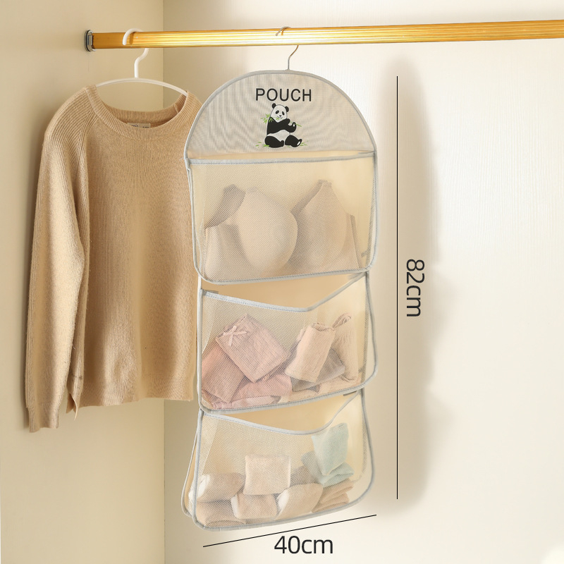 Perma Panda poliester višeslojna viseća torba za pohranu, organizator ormara za čarape i donje rublje, zidni organizator za spavaću sobu