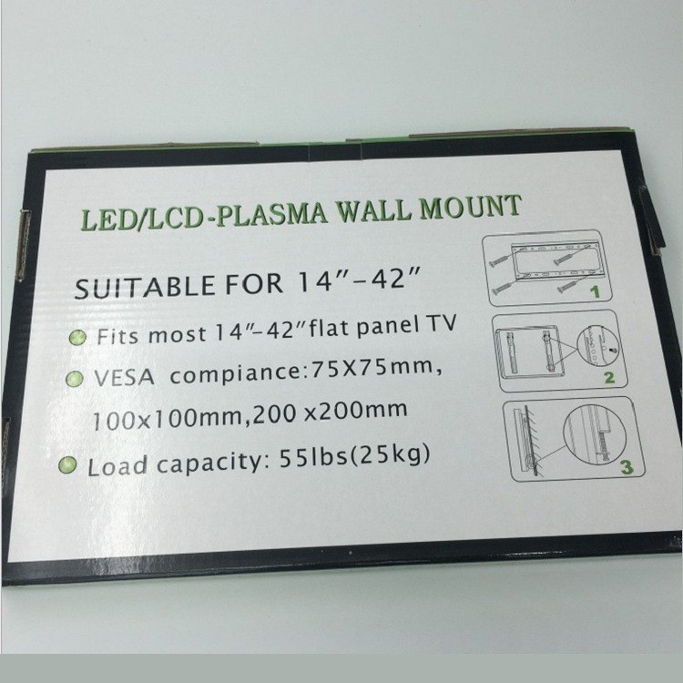 Stiprus sieninis laikiklis LCD televizoriui ir monitoriui – integruotas dizainas, itin stora konstrukcija, pakuotė aukštos kokybės