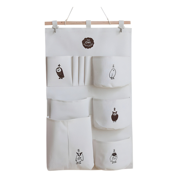 Tekstilni skladišni visi organizator, pamuk i lan, tri džepa, zidni, model SD53558