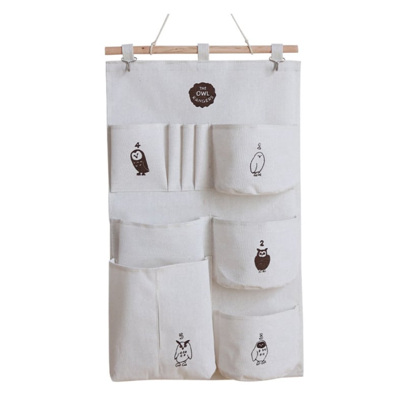 Tekstilni skladišni visi organizator, pamuk i lan, tri džepa, zidni, model SD53558