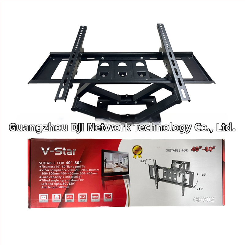 CP602 Televizora sienas stiprinājums – dzelzs, rotējošs teleskopiskais turētājs, augšu- lejup regulējams, 5,1 kg, Saderīgs ar planšetdatora TV