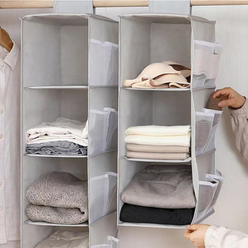 Dvostrani viseći organizator za odjeću — višenamjenski organizator od netkanog materijala, za donje rublje, čarape i grudnjake