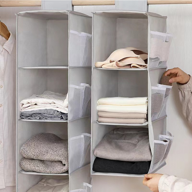 Dvostrani viseći organizator za odjeću — višenamjenski organizator od netkanog materijala, za donje rublje, čarape i grudnjake