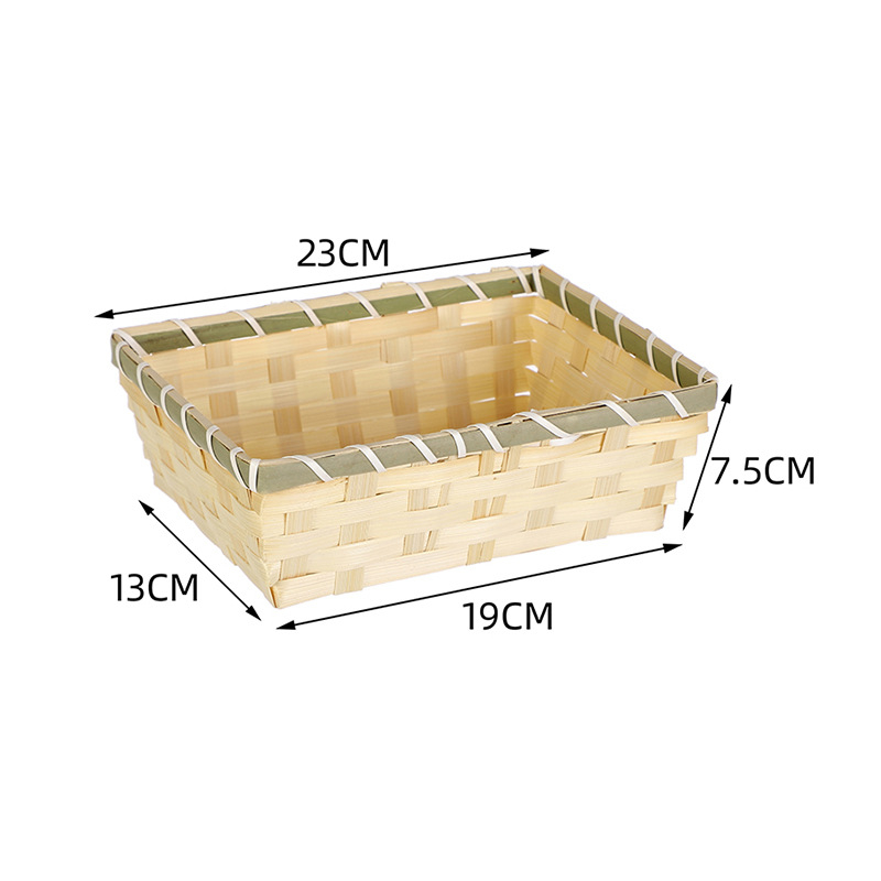 Coș pătrat din bambus, împletit, pentru depozitarea ouălor, tavă realizată manual; Brand Xinwang; Material: împletit din bambus; Model: bamboo slice basin; Ambalare: 200 buc.; Lansare pe piață: 2022