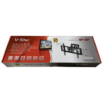 CP602 Televizoriaus sieninis laikiklis, teleskopinis, rankinis valdymas, medžiaga: šaltai valcuotas plienas