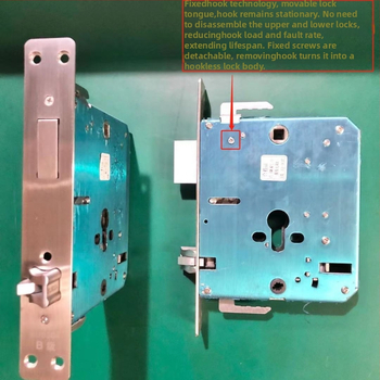 Duru spynos korpusas su piršto atspaudu apsaugai nuo įsilaužimo, nerūdijantis plienas, stačiakampė ir apvali galvutė, nestandartinis modelis, modernus minimalistinis dizainas, svoris 1