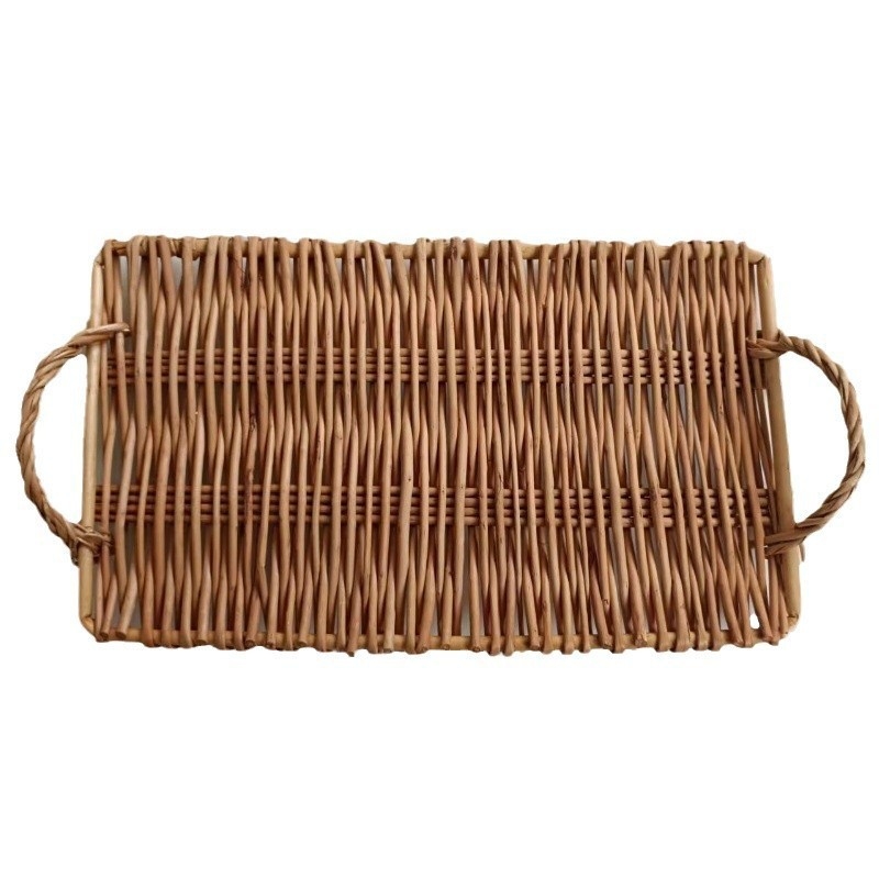 Pleteni košarica za voće i povrće s držalom (Materijal: pleteni trstika; Model: 001; Stil: seoski)