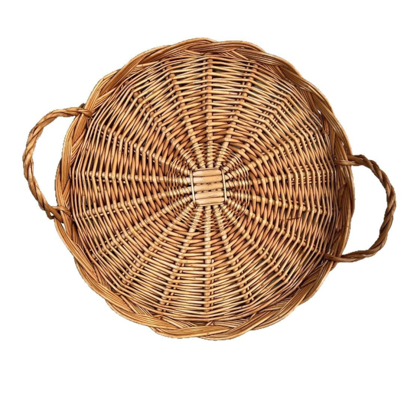 Pleteni košarica za voće i povrće s držalom (Materijal: pleteni trstika; Model: 001; Stil: seoski)