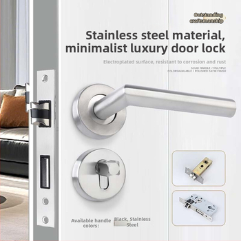 Xiong Kaijie nerūdijančio plieno vidaus durų rankena su spyna – vidaus durų spyna, šiuolaikiškas stilius