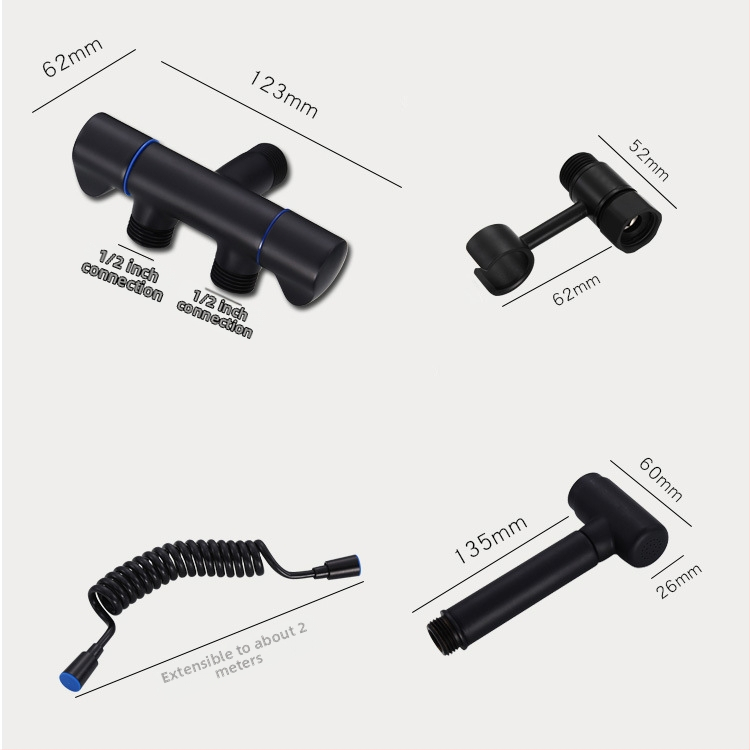 Toaletná sprejová pištoľ, meďový materiál, nástenná montáž, model Toilet companion, vnútorný priemer 2, CE certifikát