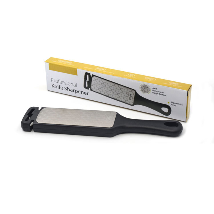 Peilių šlifuoklis – dvipusis emery akmuo, 400/1000 granulės, šlifuoja aštrius peilius, virtuvės įrankis