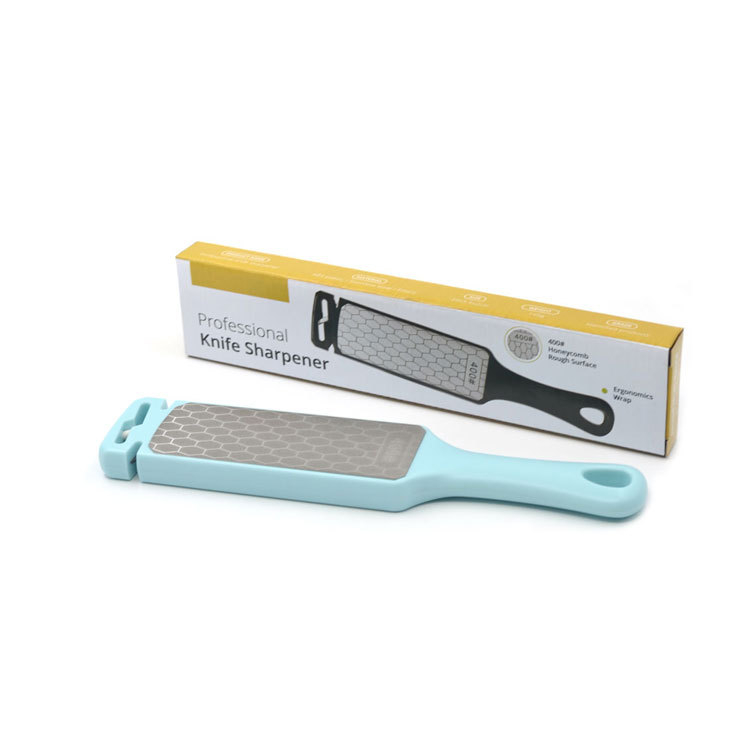 Peilių šlifuoklis – dvipusis emery akmuo, 400/1000 granulės, šlifuoja aštrius peilius, virtuvės įrankis