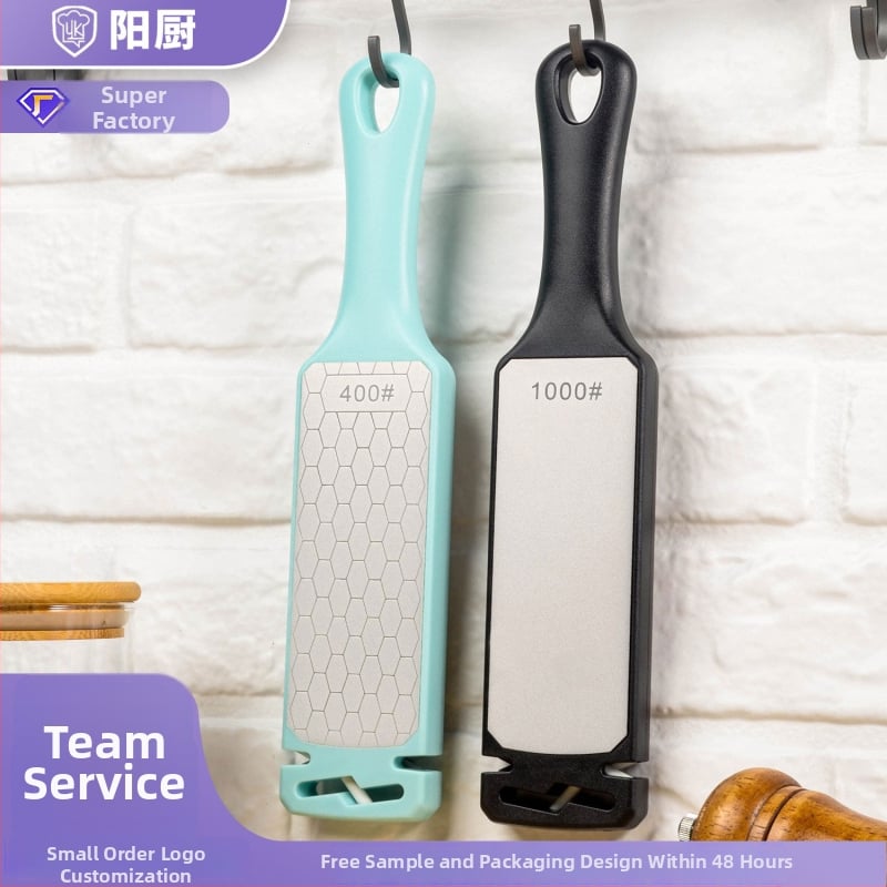 Peilių šlifuoklis – dvipusis emery akmuo, 400/1000 granulės, šlifuoja aštrius peilius, virtuvės įrankis