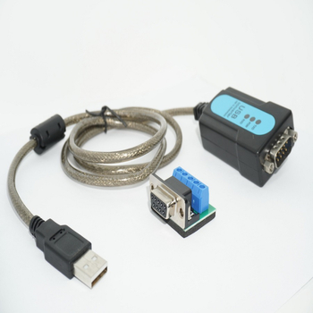 USB į DB9 vyrišką serijinį kabelį (RS-485/RS-422), pramoninės klasės PLC diagnostikai su indikacine lempute
