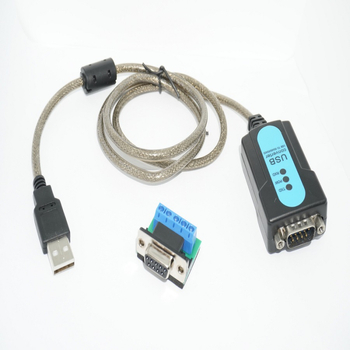 USB į DB9 vyrišką serijinį kabelį (RS-485/RS-422), pramoninės klasės PLC diagnostikai su indikacine lempute