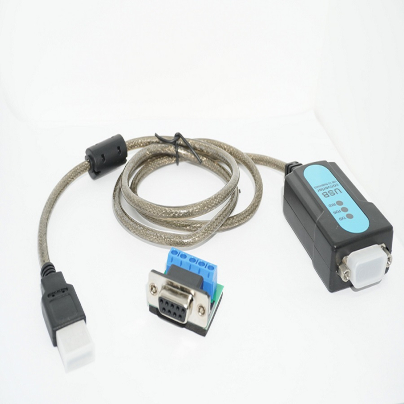USB į DB9 vyrišką serijinį kabelį (RS-485/RS-422), pramoninės klasės PLC diagnostikai su indikacine lempute
