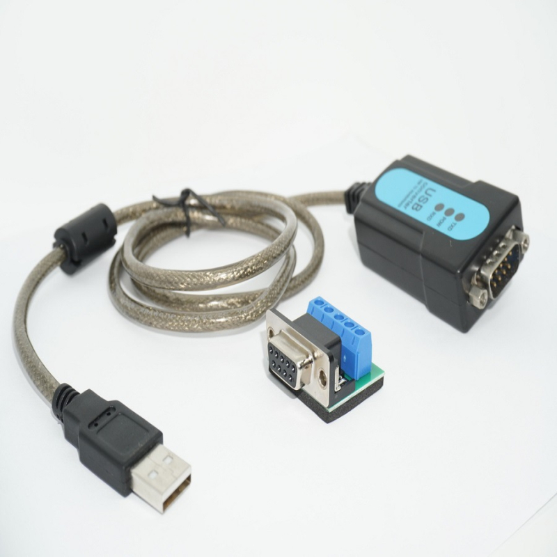 USB į DB9 vyrišką serijinį kabelį (RS-485/RS-422), pramoninės klasės PLC diagnostikai su indikacine lempute