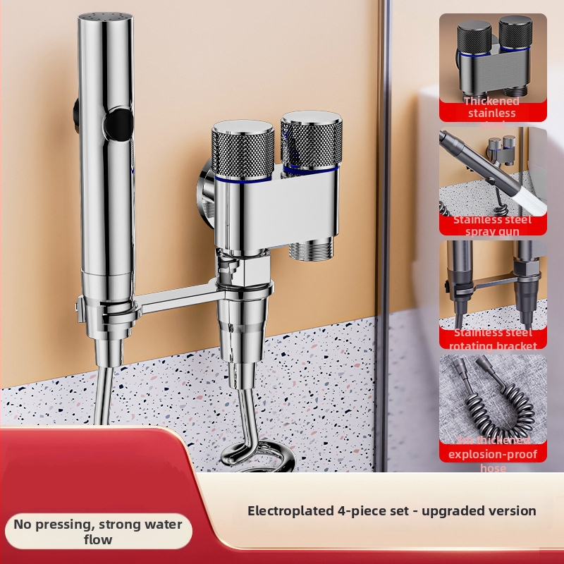 Tualeto komplektas su purškimo pistole ir čiaupo išplėtikliu, nerūdijantis plienas, Luyu prekinis ženklas, lengvas prabangos stilius