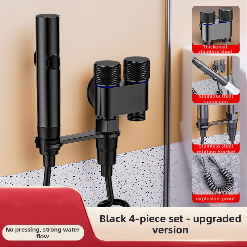 Tualeto komplektas su purškimo pistole ir čiaupo išplėtikliu, nerūdijantis plienas, Luyu prekinis ženklas, lengvas prabangos stilius