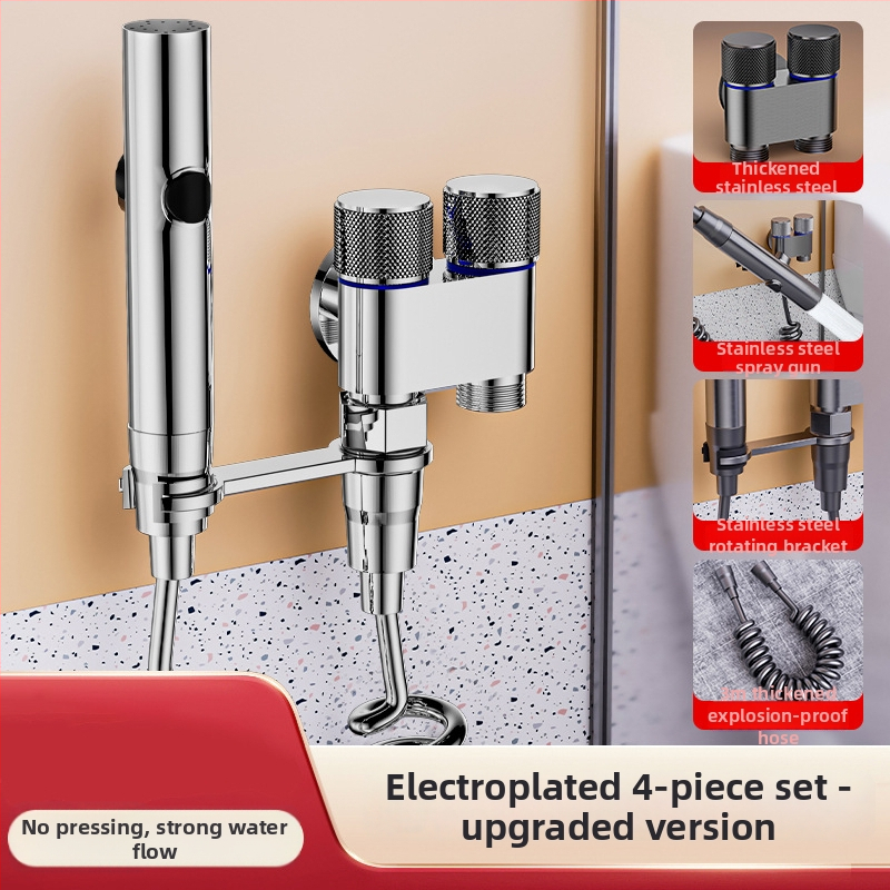 Tualeto komplektas su purškimo pistole ir čiaupo išplėtikliu, nerūdijantis plienas, Luyu prekinis ženklas, lengvas prabangos stilius