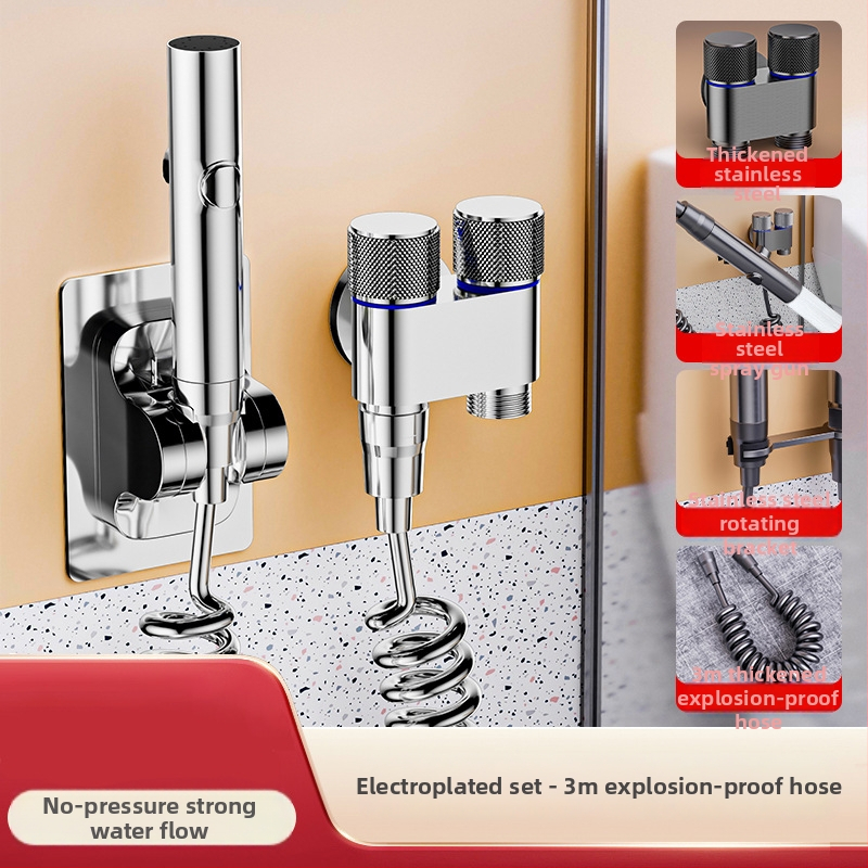 Tualeto komplektas su purškimo pistole ir čiaupo išplėtikliu, nerūdijantis plienas, Luyu prekinis ženklas, lengvas prabangos stilius