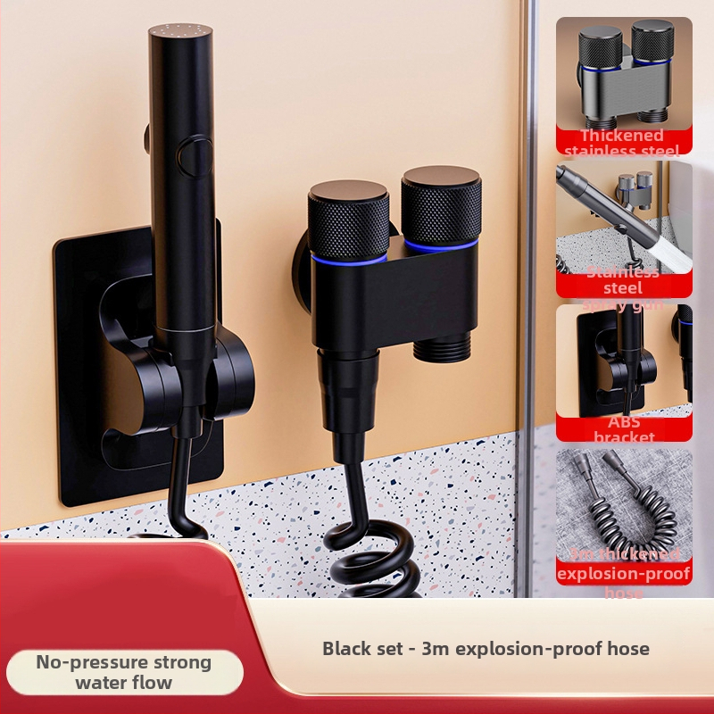 Tualeto komplektas su purškimo pistole ir čiaupo išplėtikliu, nerūdijantis plienas, Luyu prekinis ženklas, lengvas prabangos stilius