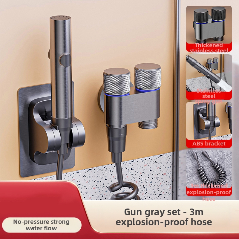 Tualeto komplektas su purškimo pistole ir čiaupo išplėtikliu, nerūdijantis plienas, Luyu prekinis ženklas, lengvas prabangos stilius