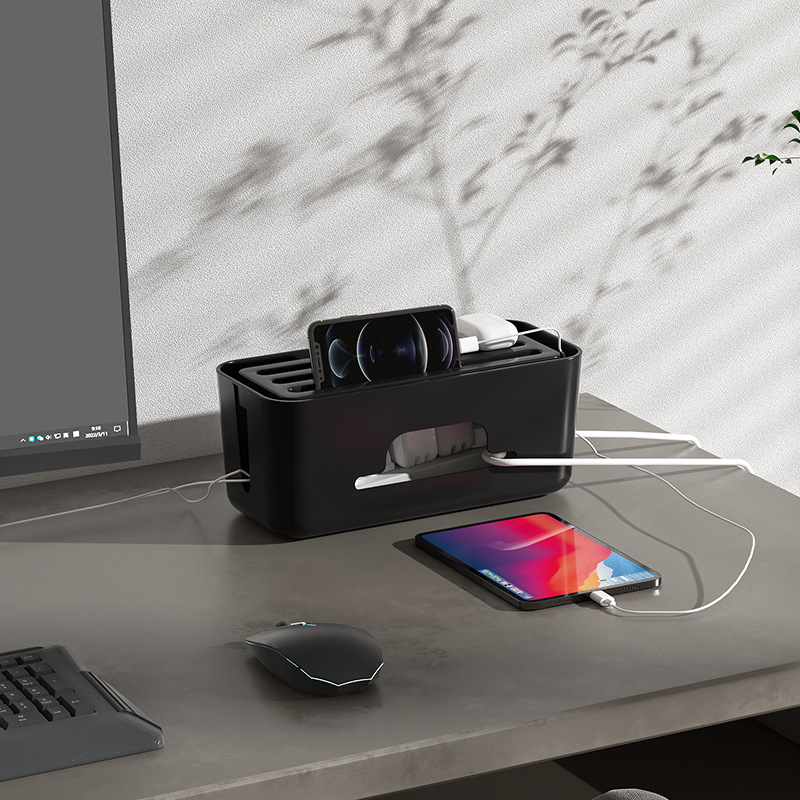 Yihao Cutie de organizare a cablurilor pentru prize, stil japonez, material PET, depozitare cabluri la birou și în dormitor