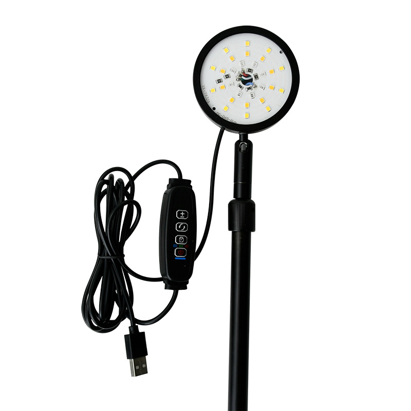 Išmanusis LED augalų augimo šviestuvas, pilnas spektras, 28 LED, 2000 lm, aliuminio korpusas IP65, 5 V įvestis