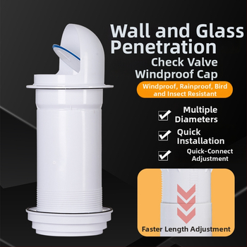 Virtuves atgriezeniskā plūsmas vārsta ventilis – caur sienu, PP plastmasa, mūsdienīgs minimālisma stils, izturīgs pret vēju, lietu un putniem