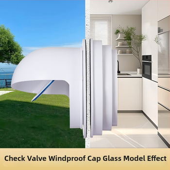 Virtuves atgriezeniskā plūsmas vārsta ventilis – caur sienu, PP plastmasa, mūsdienīgs minimālisma stils, izturīgs pret vēju, lietu un putniem