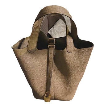 PU odinė kibirinė rankinė, minkšta tekstūra, poliesterio vidinė danga, Draasher užsegimas, vidinė telefono kišenė