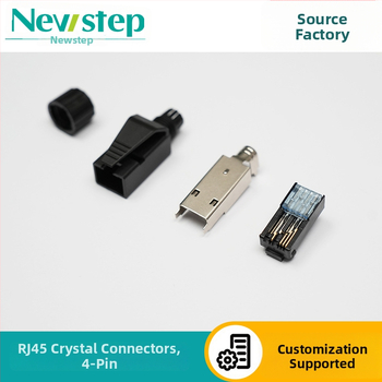 Pass-Through RJ45 jungtis, Crimp tipas, 4/8 branduoliai, 22-26 AWG, be izolacijos šalinimo, Cat5e/Cat6a