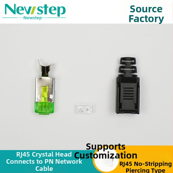 Pass-Through RJ45 jungtis, Crimp tipas, 4/8 branduoliai, 22-26 AWG, be izolacijos šalinimo, Cat5e/Cat6a