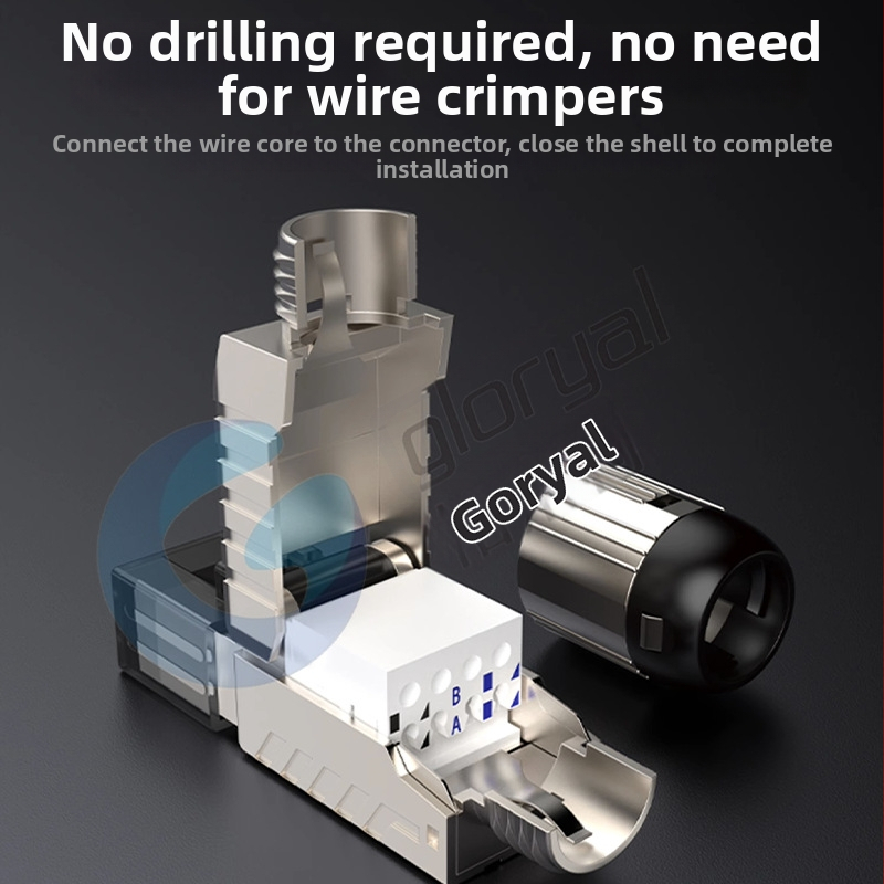 GLORYAL GL-2026cx kristāla galva no cinka sakausējuma Cat8/Cat7/Cat6A, datu centrs