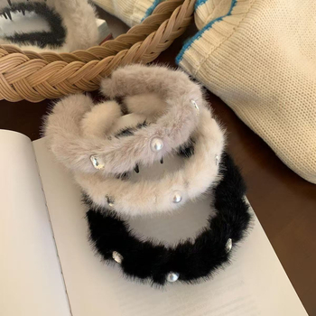 Лента за глава за жени — плюшена материя, ръчна изработка, без вградени елементи, сладък стил