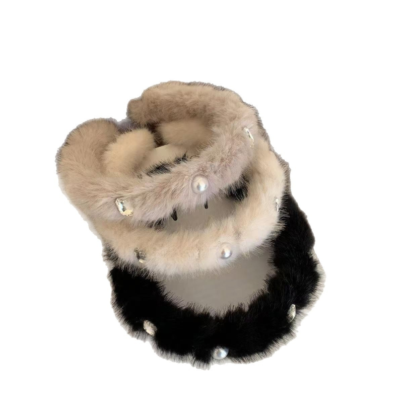 Лента за глава за жени — плюшена материя, ръчна изработка, без вградени елементи, сладък стил