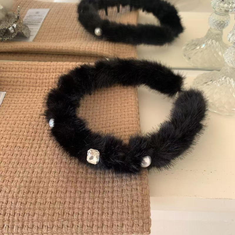 Лента за глава за жени — плюшена материя, ръчна изработка, без вградени елементи, сладък стил