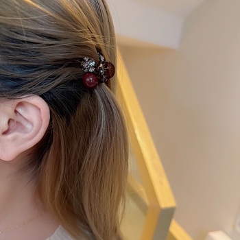 Juukseklips rhinestones, käsitöö, grip-tüüpi, naistele, Šanghai päritolu, kevad 2025, moekas juukse aksessuaar