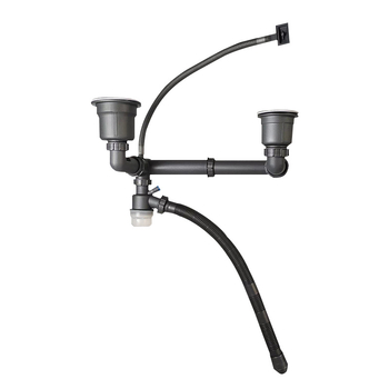 Кухненски маркуч за оттичане с антиобратен поток AFL-8104, неръждаема стомана, двоен слот, прибиращ се