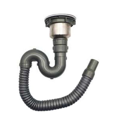 Кухненски маркуч за оттичане с антиобратен поток AFL-8104, неръждаема стомана, двоен слот, прибиращ се