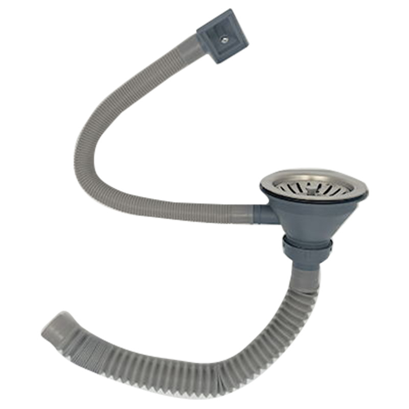 Кухненски маркуч за оттичане с антиобратен поток AFL-8104, неръждаема стомана, двоен слот, прибиращ се