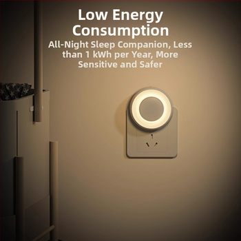 Νυχτερινό φως, στρογγυλό σχήμα, 220V, τροφοδοσία από πρίζα, διακόπτης ελέγχου φωτισμού