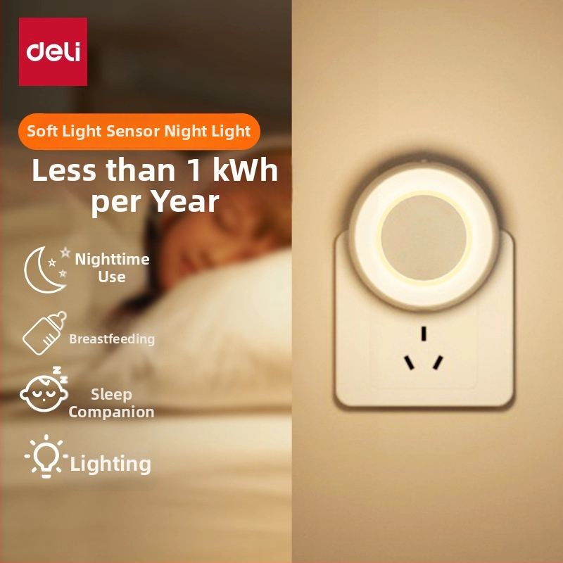 Νυχτερινό φως, στρογγυλό σχήμα, 220V, τροφοδοσία από πρίζα, διακόπτης ελέγχου φωτισμού