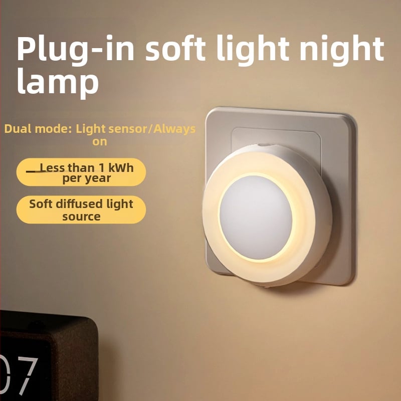 Νυχτερινό φως, στρογγυλό σχήμα, 220V, τροφοδοσία από πρίζα, διακόπτης ελέγχου φωτισμού