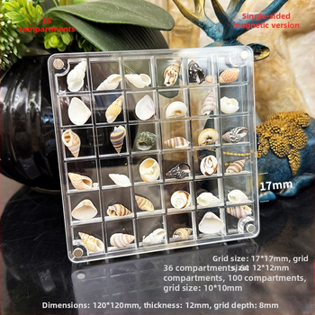 Akrilinė magnetinė dėžutė su kriauklių motyvu nuotraukų rėmeliu, vienpusė ir dvipusė, mini papuošalų laikymo dėžutė, modernus paprastumas